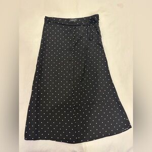 Rachel Zoe Black and White Polka Dot A-Line Midi Skirt